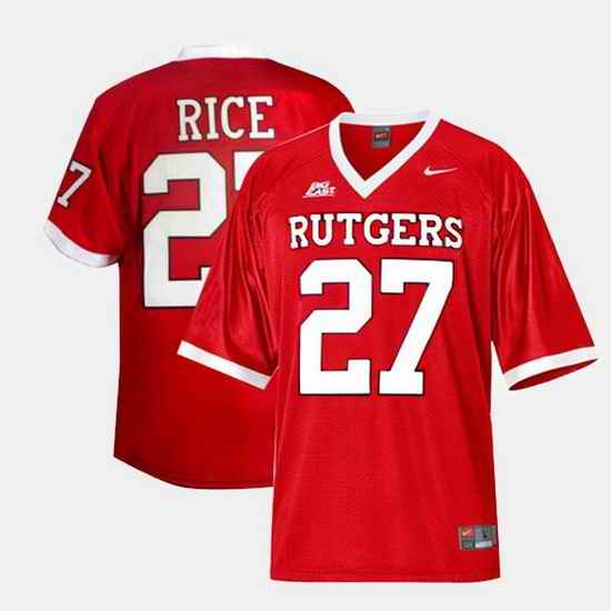 Men Rutgers Scarlet Knights Ray Rice College Football Red Jersey